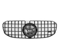 Rejillas frontales de radiador Para Mercedes Para Benz X167 GLS-Class 2020-2023 GLS450 GLS580 Rejilla Frontal Plateada/negra De Entrada Accesorios Sintonización Parrilla Delantera(A Black)