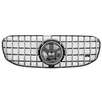 Rejillas frontales de radiador Para Mercedes Para Benz X167 GLS-Class 2020-2023 GLS450 GLS580 Rejilla Frontal Plateada/negra De Entrada Accesorios Sintonización Parrilla Delantera(B Silver)