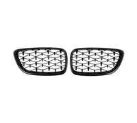 Rejillas Frontales de Radiador Para Serie 2 F22 F23 F87 Para M2 2014-2019 Rejilla Frontal De Diamante Coche Parrilla Carreras Parrillas Plateadas Rejillas Parrilla delantera coche(Negro brillante)