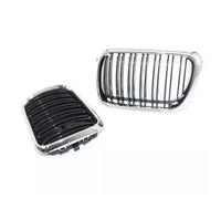 Rejillas Frontales De Radiador Parrilla Delantera Doble Línea ABS Para E36 Para Serie 3 1997-1999 Color Negro 51138195152 51138195151 Coche Rejilla Marco(Silver Black)