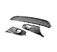 Rejillas frontales de radiador Rejilla de Coche de Rejilla de parachoques delantero de nido de abeja compatible con VW Golf 6 MK6 (no GTI) 2009-2013. Cubierta luz central inferior (3 piezas/juego).