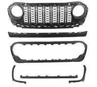 Rejillas Frontales De Radiador Rejilla Delantera ABS Opaca Sin Orificio Para Cámara Para Jeep Para Wrangler Para JL 2018-2024 Gladiator Coche Rejilla Marco