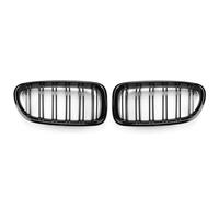 Rejillas frontales de radiador Rejilla Deportiva Delantera Para Coche Para 5 Series F10 F11 F18 520d 530d 540i 2010-2017 1 Par Carreras Listones Dobles Negros Brillantes Protector Radiador