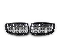 Rejillas Frontales Meteorito Parrilla Capó Delantero Coche para Serie 3 M3 (Todos Los Modelos) E92 E93 2006-2009 Decorativa(Black Silver)