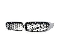 Rejillas Frontales para 4 Series Diamond Car Parachoques Delantero Parrillas Parrillas Parrillas 2012-2018 Decorativa(Plata)
