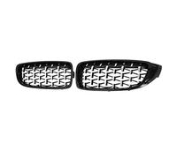 Rejillas Frontales para 4 Series Diamond Car Parachoques Delantero Parrillas Parrillas Parrillas 2012-2018 Decorativa(Black Silver)