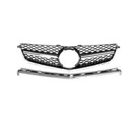 Rejillas frontales Para Benz Clase C W204 C63 Para AMG 2008-2011 Parrilla Delantera ABS Tuning Kits Carrocería Tuning Estilo Coche(Plata)