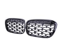 Rejillas Frontales para X1 F48 F49 2016-2019 Parrillas Delanteras Diamante Automóvil Parrilla Carreras Parrilla Riñón Decorativa(Negro)