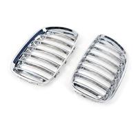 Rejillas Frontales, Parrilla Delantera Coche 2PCS Rejilla de Parachoques Delantero Cromo capó de riñón Parrillas de Parachoques de Parachoques Uso Adecuado para BMW X5 E53 2004 2005 2006 Estilismo de