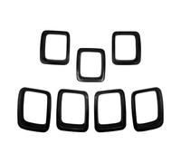 Rejillas Frontales Radiador 7 Piezas Para Jeep Para Compass Cubierta Rejilla Delantera Para Automóvil Insertos Rejilla Cubiertas Repuesto Accesorios Exteriores Estilo De Automóvil(Negro)