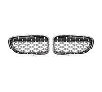 Rejillas Frontales Radiador Car Kidney Grill Dual Slats Diamond Black Racing Grill Para F10 F11 F18 5-Series 2010-2016 Accesorios Automóviles Pieza Repuesto Rejilla Delantera(All Sliver)
