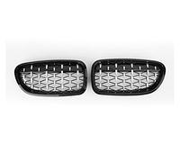 Rejillas Frontales Radiador Car Kidney Grill Dual Slats Diamond Black Racing Grill Para F10 F11 F18 5-Series 2010-2016 Accesorios Automóviles Pieza Repuesto Rejilla Delantera(Black and Sliver)