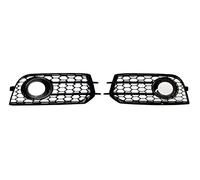 Rejillas Frontales Radiador Cubierta Lámpara Luz Antiniebla Coche Rejilla Frontal Hexagonal Malla Nido Abeja Cromo Negro Para Para A1 Para 8X 2010-2014 Rejilla Delantera(Negro brillante)