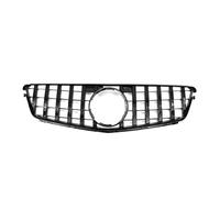 Rejillas Frontales Radiador Para Benz C W204 Sport Racing Grill Para AMG Para GT Diamond 2007 2008 2009 2010 2011 2012 2013 2014 Rejilla Parachoques Delantero Facelift(Negro)