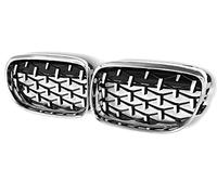 Rejillas Frontales Radiador Parachoques Delantero Coche 2 Uds. Rejilla Riñón Parrilla Carreras Meteoros Diamante Cromo Pintado Para 3 Series Para E90 2009-2012 Rejilla Delantera