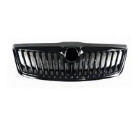 Rejillas Frontales Radiador Parachoques Delantero Negro Para Octavia 2010 2011 2012 2013 Rejilla Entrada Aire Cubierta Protectora Tanque Agua Coche Modificación(Bright black)