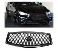 Rejillas Frontales Radiador Parrilla Delantera Coche Parrilla Carreras Para Infiniti Q50 Q50S 2014 2015 2016 2017 Kit Carrocería Repuesto Rejilla Malla Para Capó Y Parachoques Superior