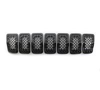 Rejillas Frontales Radiador Parrillas Carreras Malla Delantera ABS Coche Para Jeep Para Cherokee 2019 2020 2021 Rejilla Exterior Negra Brillante Para Carreras Miel Rejilla Delantera(Bright black)