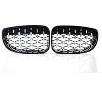 Rejillas Frontales Radiador Parrillas Diamante Para Coche Piezas Carreras Repuesto Rejilla Frontal Negra Brillante Para 1 Series E81 E82 E87 E88 2007-2013 Rejilla Delantera(Chrome and black)