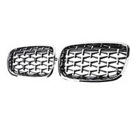 Rejillas Frontales Rejilla ABS Reemplazo Delantero Parrilla De Riñón para E70 E71 X5 X6 2007-2014 Decorativa(Plata)