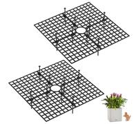 Rejillas para macetas,Tianher 2 Piezas Protector de macetas con estacas Profundas,Protección contra los Gatos, para Proteger a los niños, Mascotas (30cm, Negro)