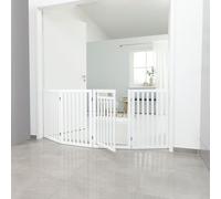 Rejillas para perros con puerta, 4 piezas 60-160 × 81 cm blancas