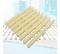 Rejillas para Piscinas, Rejilla de Drenaje para Piscinas, Cubierta de Rejilla ABS Duradera con Textura romboidal para pasillos y cercas de Patio, 25 x 100 cm, Juego de 4, Ideal para una gest