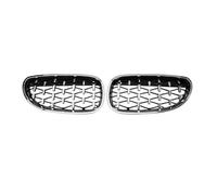 Rejillas Parachoques Delantero Para E60 Para E61 550i 535i 2004-2009 Rejilla Parachoques Delantero Tipo Riñón Diamante Parrilla Carreras Marco Negro Parrillas Plateadas Rejilla Frontal(Plata)