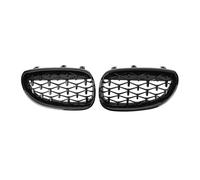 Rejillas Parachoques Delantero Para E60 Para E61 550i 535i 2004-2009 Rejilla Parachoques Delantero Tipo Riñón Diamante Parrilla Carreras Marco Negro Parrillas Plateadas Rejilla Frontal(Negro)
