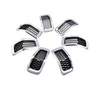 Rejillas Parachoques Delantero Para Jeep Para Cherokee 2014 2015 2016 2017 2018 7 Piezas Parrilla Delantera Insertos Cubierta Moldura Negra Brillante Rejilla Frontal(Cromo)