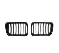 Rejillas radiador delanteras coche Para E36 LCI 1996-1999 Para M3 Rejillas Superiores Doble Lámina En Negro Brillante 2x Rejillas Delanteras Carreras Estilo Doble Línea(Single-Glossy Black)