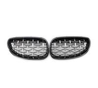 Rejillas radiador delanteras coche Parrilla Delantera Cromada Para E60 Para E61 Para Serie 5 Años 2003 A 2009 Accesorios Para Parrillas Carreras(Blacksliver)