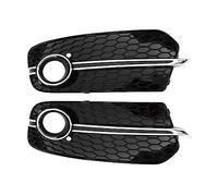 Rejillas rejilla A Piar Parachoques Delantero Luz Antiniebla Parrilla Cubierta Negro Para Q5 2013-2016 Coche Parrillas Carreras Parrilla Delantera(Black Sliver)
