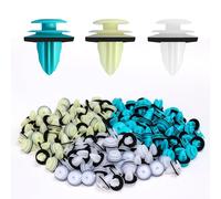 REJOECE 150 Clips Remache Plástico para Automóviles, Clips Sujeción con Anillos Sellado, Sujetadores para Paneles Puertas Automóviles, Remaches Plástico para Automóviles, 3 Colores