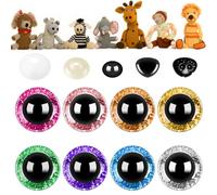 REJOECE 72 piezas Ojos Manualidades, 14 mm Ojos de Seguridad para Amigurumi, 8 Colores Amigurumis Material, Ojos de Seguridad para Manualidades, Fabricación de Muñecas, Títeres de Osos de Peluche