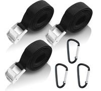 REJOECE Correa de Amarre 3 Metros, 3 Piezas Cinchas de Amarre con Correas Tensoras de Presión, Cinturón Tensor de Carraca con Hebilla para Portaequipajes de Coche, Portabicicletas, Surf, Kayak, Moto