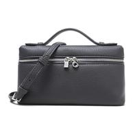 Rejolly Bolso cruzado para mujer, bolso pequeño con asa superior, bolso de hombro de diseño, bolso de mano silencioso de lujo de cuero moderno, Gris, 7.9 x 2.8 x 4.3 inches