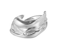 REKALFO Baño de oro de 18K Anillo ancho fundido Anillo ajustable abierto: una elección elegante entre las alianzas de boda para mujer Ideal para fiestas y ocasiones informales Plata