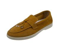 REKALFO Flats Mary Jane Acolchados con correaZapatillas para Caminar con Suela Blanda Punta Cuadrada Zapatos Casuales de otoño para Mujer para Interiores, Exteriores, Viajes y Trabajo Amarillo 35 EU