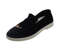 REKALFO Flats Mary Jane Acolchados con correaZapatillas para Caminar con Suela Blanda Punta Cuadrada Zapatos Casuales de otoño para Mujer para Interiores, Exteriores, Viajes y Trabajo Negro 42 EU