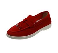 REKALFO Flats Mary Jane Acolchados con correaZapatillas para Caminar con Suela Blanda Punta Cuadrada Zapatos Casuales de otoño para Mujer para Interiores, Exteriores, Viajes y Trabajo Rojo 41 EU