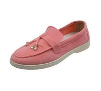 REKALFO Flats Mary Jane Acolchados con correaZapatillas para Caminar con Suela Blanda Punta Cuadrada Zapatos Casuales de otoño para Mujer para Interiores, Exteriores, Viajes y Trabajo Rosa 41 EU