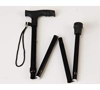 Rekordsan - Bastón plegable para adultos, ajustable, individual, color negro, 337 g