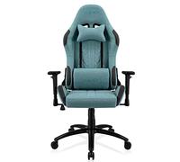 REKT ULTIM8-RS - Silla para videojuegos de tejido premium - Inclinable a 160 ° - Reposabrazos 3D - Cojín ajustable para la nuca, cojín lumbar, silla de oficina, soporte de 150 kg, color azul turquesa