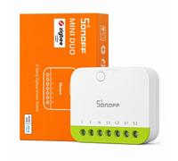 SONOFF MINI DUO Interruptor Inteligente Zigbee de 2 Canales, Compatible con Zigbee 3.0, Carga Total de 16A, Compacto para Cajas Estándar, Control Remoto y Automatizado a través de Concentrador Zigbee