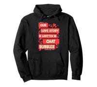 Relaciones A Distancia Love Story Wirtten In Chat Bubbles Sudadera con Capucha