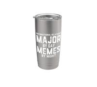 Relaciones Internacionales Major By Day Memes Noche Diplomacia Vaso térmico de acero inoxidable de doble pared