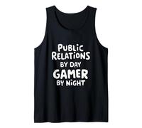 Relaciones Públicas por Día Jugador de Noche PR Trucos Videojuegos Camiseta sin Mangas