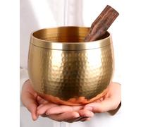 Relaehih Juego de cuencos tibetanos martillados a mano en Nepal para meditación, yoga, chakra, accesorios de meditación, regalos únicos para mujeres y hombres (azul, 5 pulgadas)