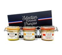 Relais Gourmet La Caja de las Maravillas Clásica 3 × 80 g - Trío de Foie Gras Enteros Natural, al Armagnac y al Piment d'Espelette - Artesanal Francés - Sin Conservantes, Aditivos ni Colorantes